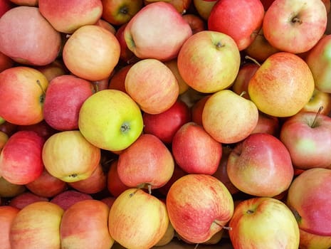 Large group of red green apples as texture background