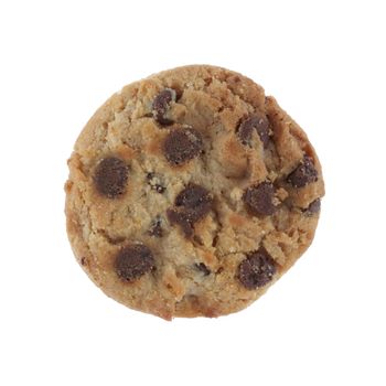 chocolate chip cookie isolated on a white background with clipping path