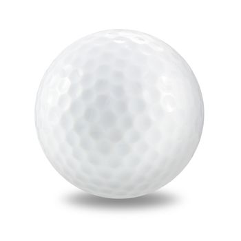 golf ball on a white background with clipping path