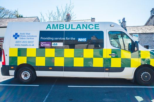 Ambulance parked in market place Milnthorpe