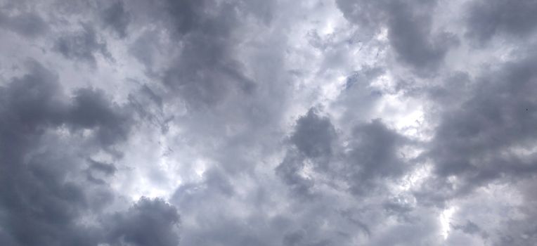 Blue sky and Puffy fluffy oxygen clouds in summer of India