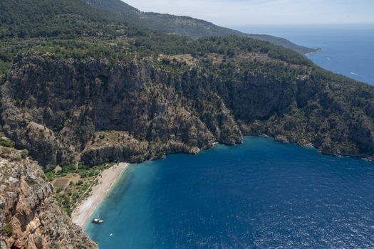 Kelebekler vadisi. Forest and beautiful sea in Mediterranean. butterfly Valley