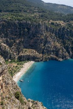 Kelebekler vadisi. Forest and beautiful sea in Mediterranean. butterfly Valley