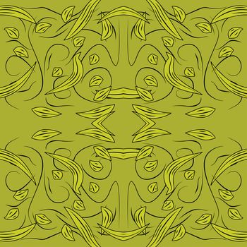 Seamless leaf pattern. Floral stylish background. Vector background.
