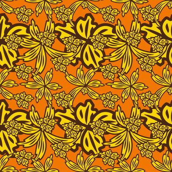 Seamless leaf pattern. Floral stylish background. Vector background.