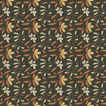 Seamless leaf pattern. Floral stylish background. Vector background.