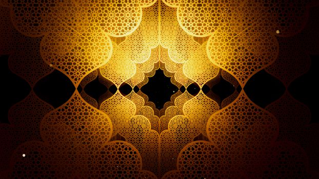 3D illustration Background for advertising and wallpaper in islamic pattern and ramadan scene. 3D rendering in festival concept.