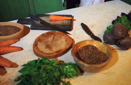 Vegetables on a table