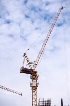 The tower crane working in construction site