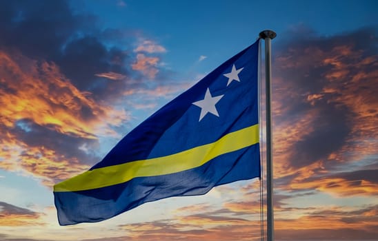 The flag of Curacao against a nice sky background