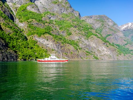 Ship at Sognefjord at Norway