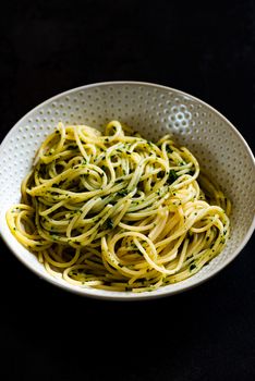 Cooked tasty spaghetti pasta in a bowl