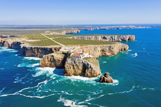 Aerial from the lighthouse 'Cabo Vicente' in Portugal