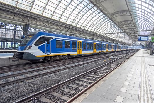 Empty Central Station in Amsterdam Netherlands during the Corona Crisis