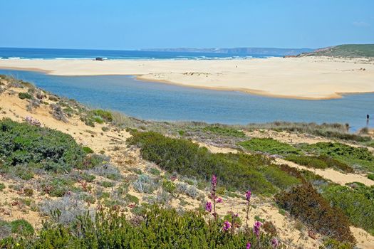 View on Carapateira beach on the westcoast in Portugal