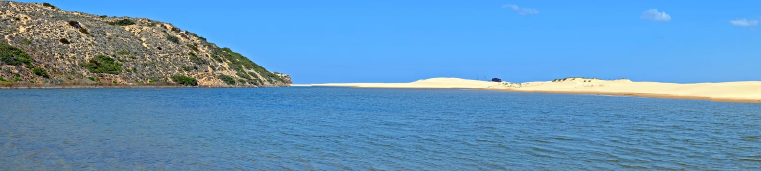 Panorama from Carrapateira beach at the westcoast in Portugal