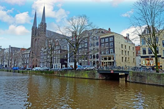 City scenic from Amsterdam in the Netherlands