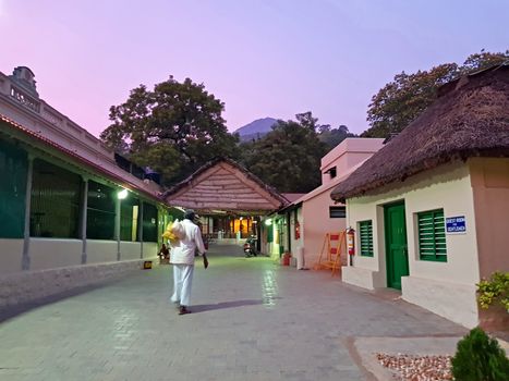 Beautifuyl sunset at the Ramana Ashram in Tiruvanamalai India