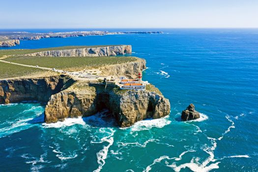 Aerial from the lighthouse 'Cabo Vicente' in Portugal