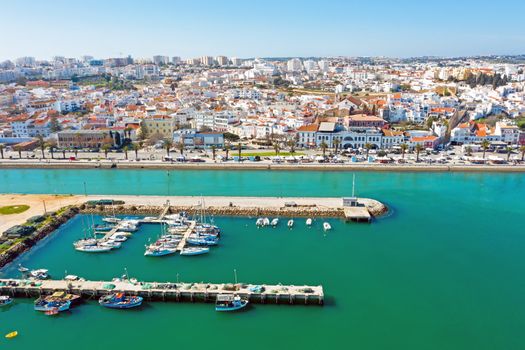 Aerial from the city Lagos in the Algarve Portugal