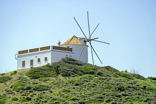 Traditional windmill in the countryside from Portugal