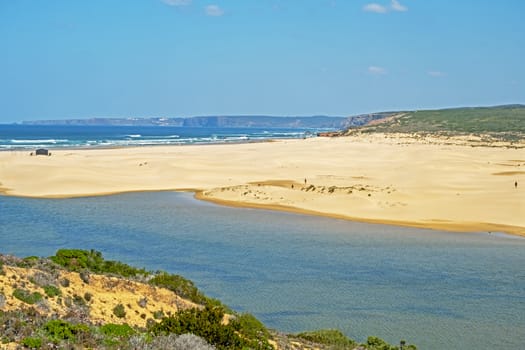 View on Carapateira beach on the westcoast in Portugal