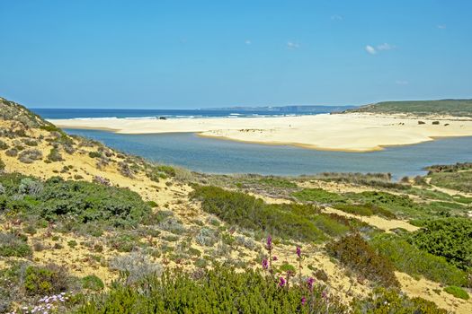View on Carapateira beach on the westcoast in Portugal