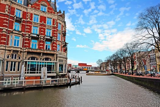 City scenic from Amsterdam in the Netherlands