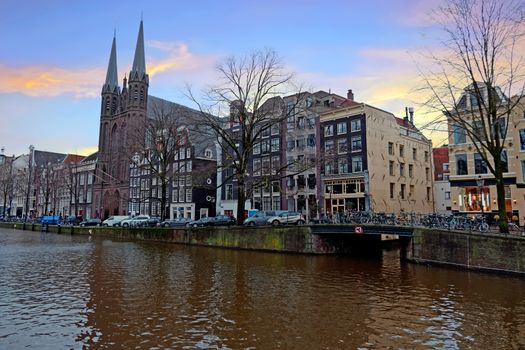 City scenic from Amsterdam in the Netherlands