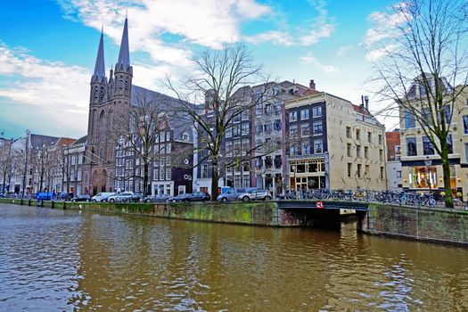 City scenic from Amsterdam in the Netherlands
