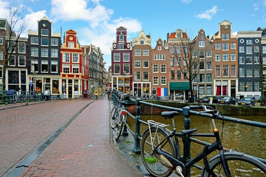 City scenic from Amsterdam in the Netherlands