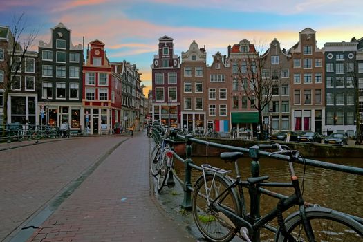 City scenic from Amsterdam in the Netherlands