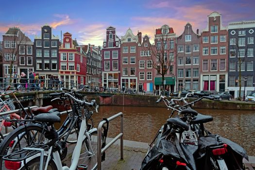 City scenic from Amsterdam in the Netherlands