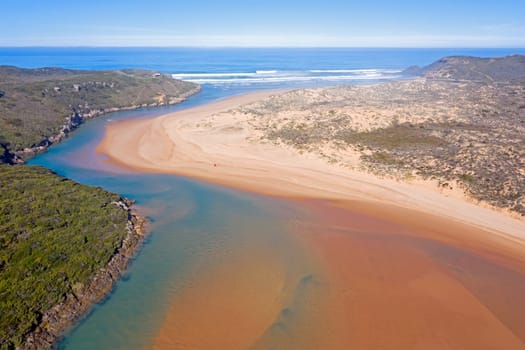 Aerial from Praia Amoreira at the west coast in Portugal