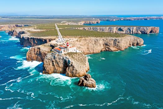 Aerial from the lighthouse 'Cabo Vicente' in Portugal
