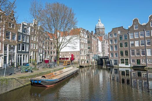 City scenic from Amsterdam with the in the Netherlands 