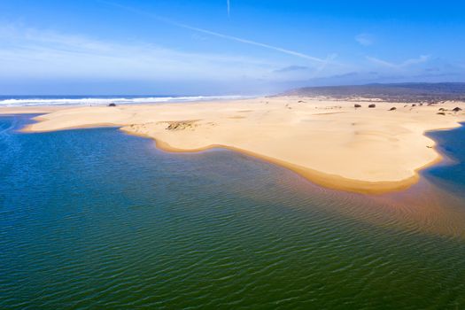 Aerial from Carapateira beach on the westcoast in Portugal