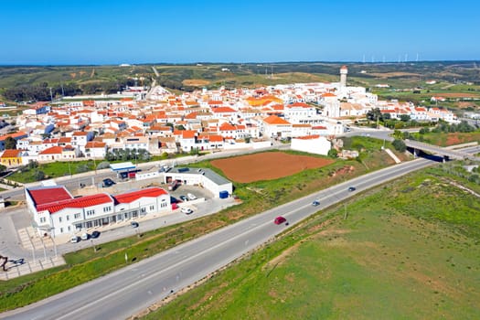 Aerial from the village Vila de Bispo in the Algarve Portugal