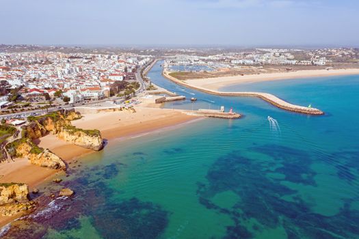 Aerial from the city Lagos in the Algarve Portugal