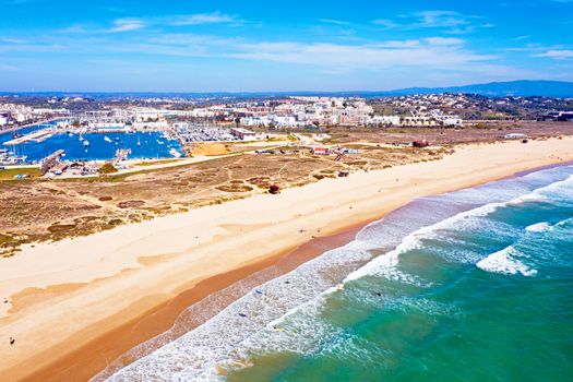 Aerial from the city Lagos in the Algarve Portugal