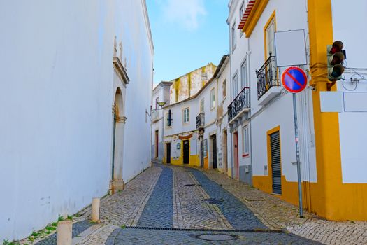 Old traditional portuguese street in Lagos the Algarve Portugal