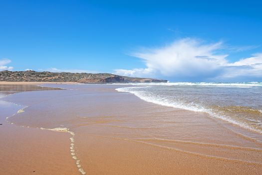 View from Carapateira beach in the Algarve Portugal
