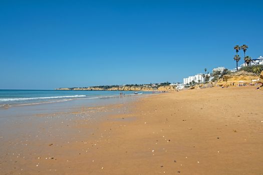 The beach in Armacao de Pera in the Algarve Portugal