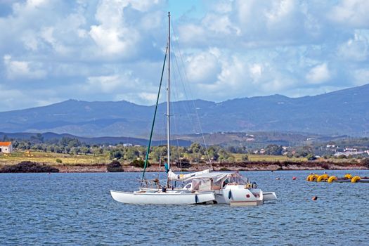 Sailing boats in the harbor from Alvor in Portugal