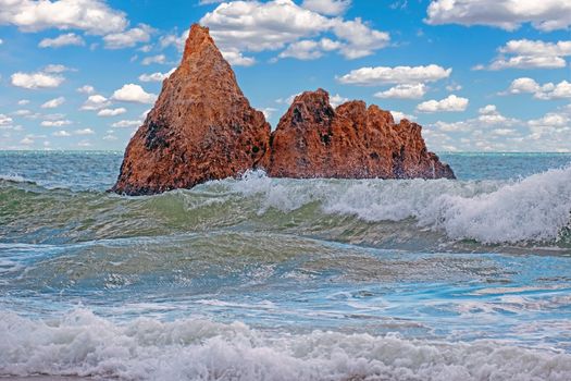 Natural rocks at praia Tres Irmaos in Alvor Algarve Portugal