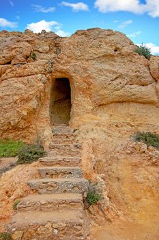 Natural rocks at Algar Seco in Carvoeiro Algarve Portugal 