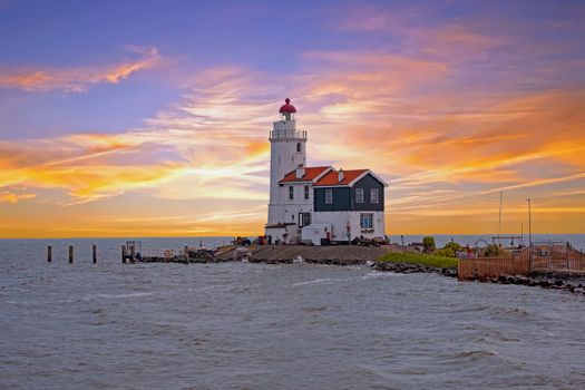 Traditional lighthouse 'Het Paard van Marken' in Marken the Netherlands