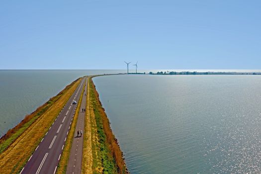 Aerial from the Dyke to Marken in the Netherlands
