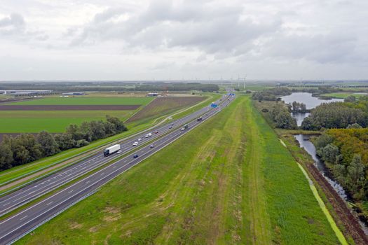 Highway A1 near Amsterdam in the Netherlands