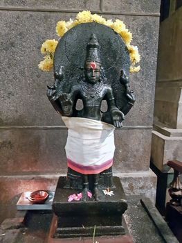 Ancient Shiva statue in the Ramana Ashram in Tiruvanamalai India